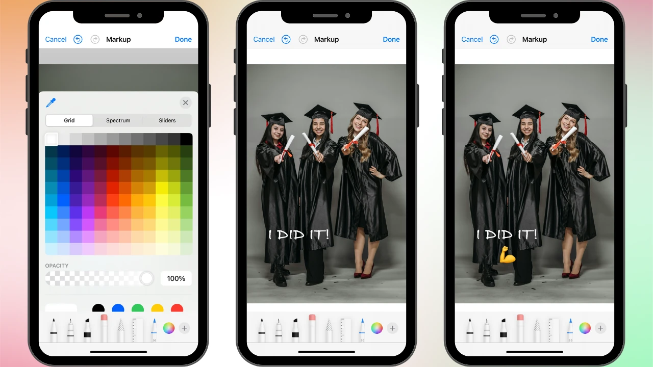 how to write text on photo iphone