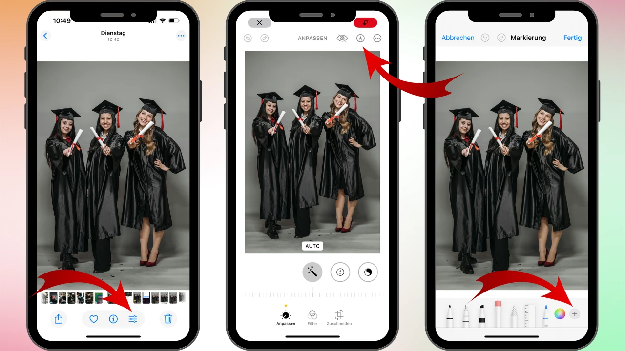 iphone text in bild einfügen
