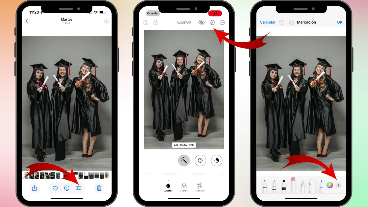 como escribir en una foto en iphone