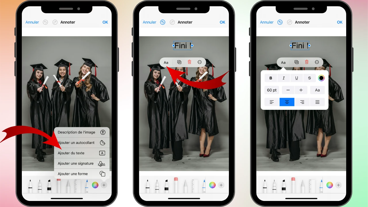 comment ajouter du texte sur une photo iphone