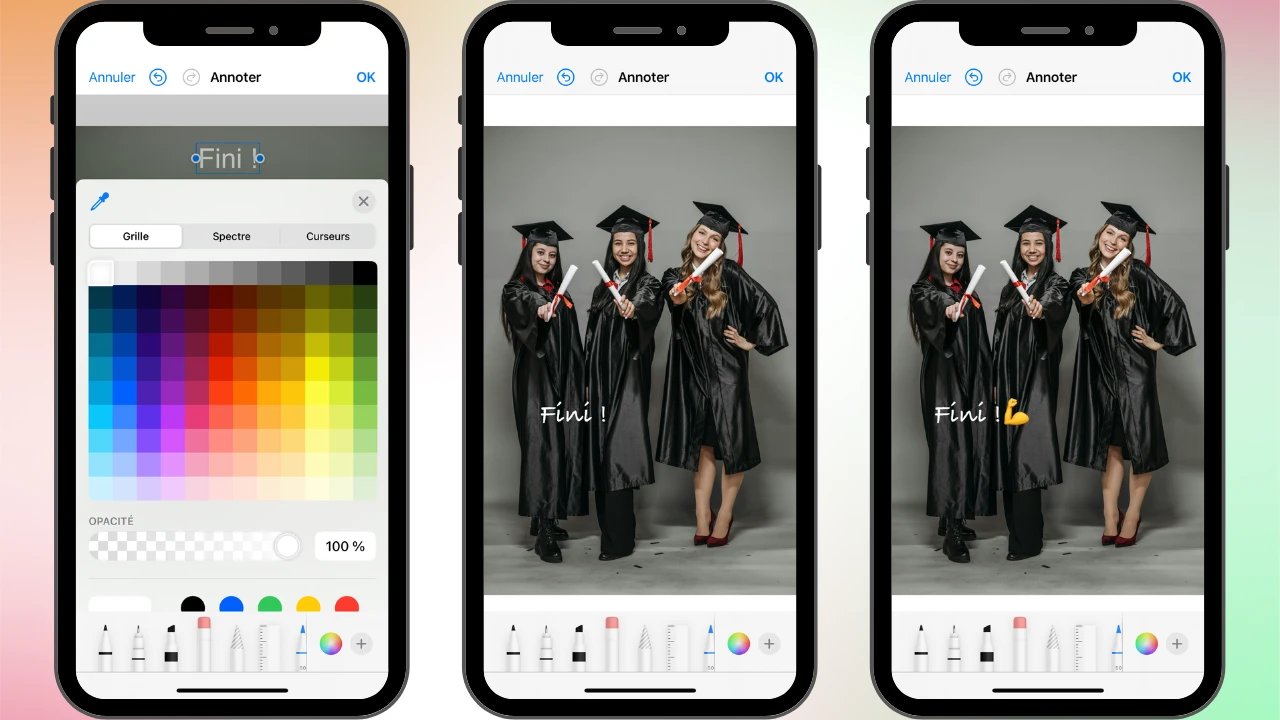 comment ecrire sur une photo iphone