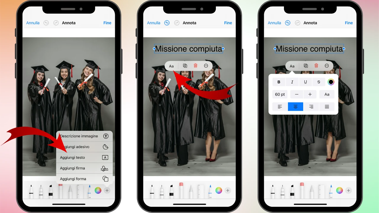 come aggiungere testo a una foto su iphone