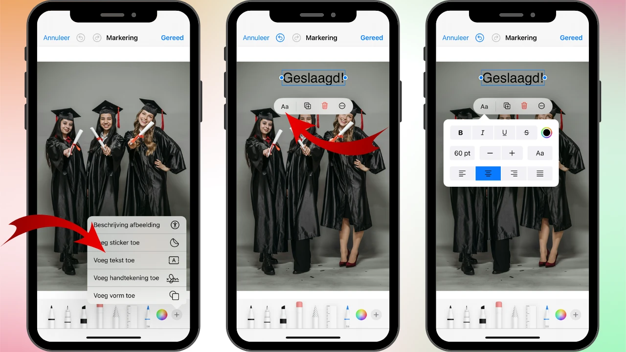hoe tekst aan een foto toevoegen op iphone