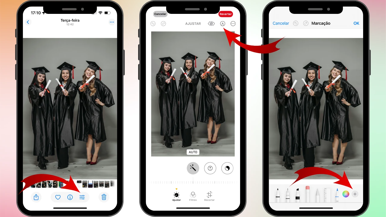 como colocar texto na foto iphone