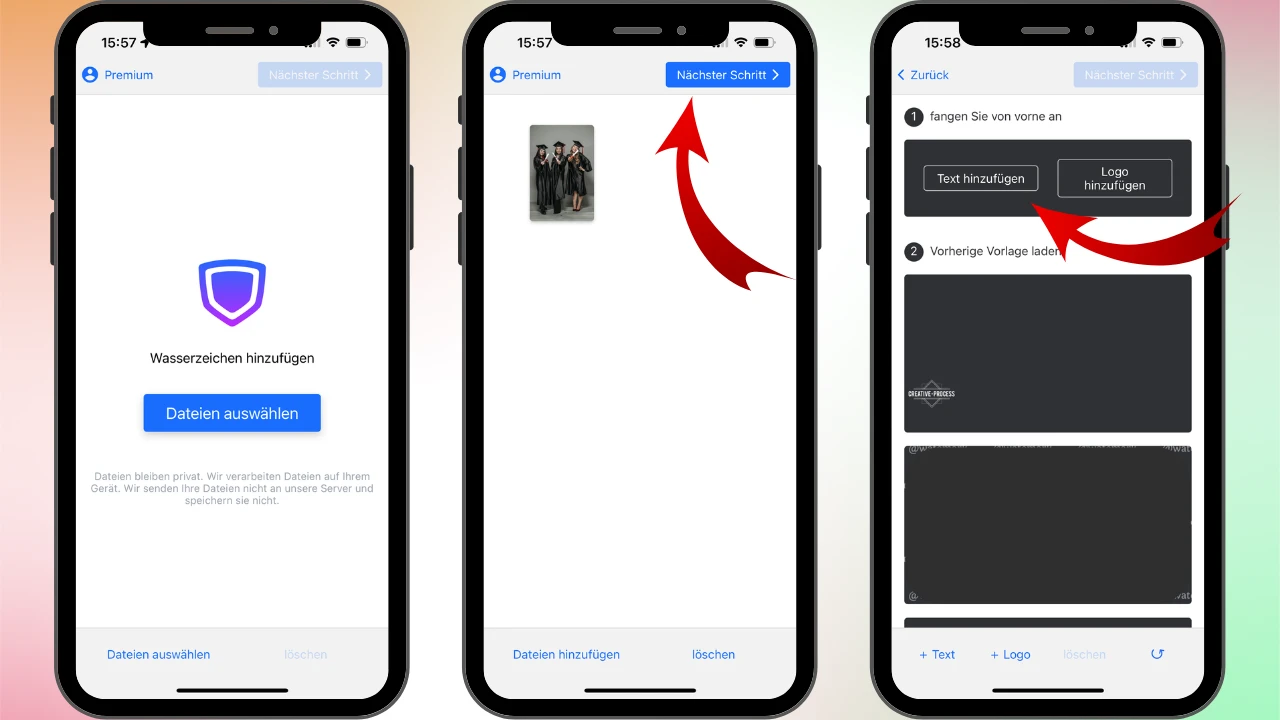 iphone text in bild einfügen