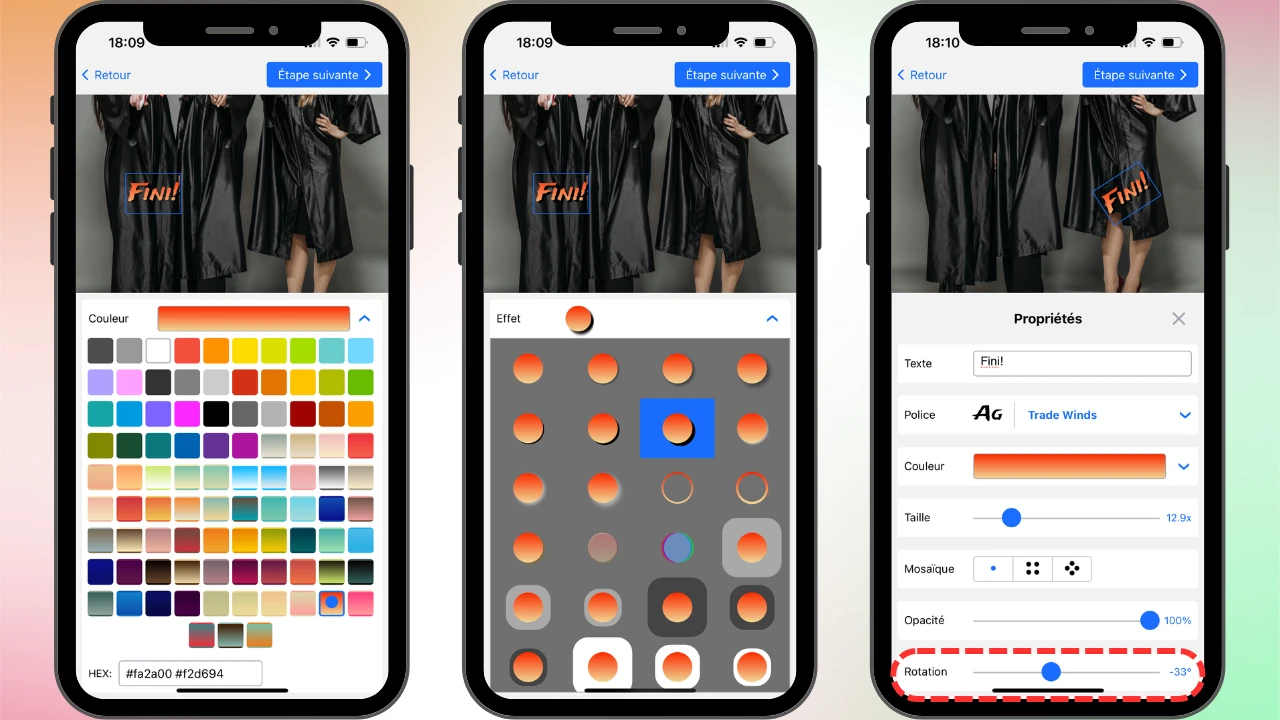 ajouter du texte sur  une photo iphone