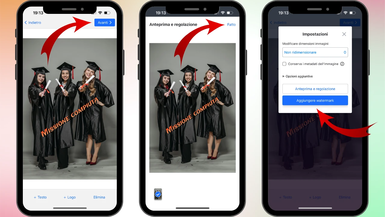 inserire testo su foto iphone