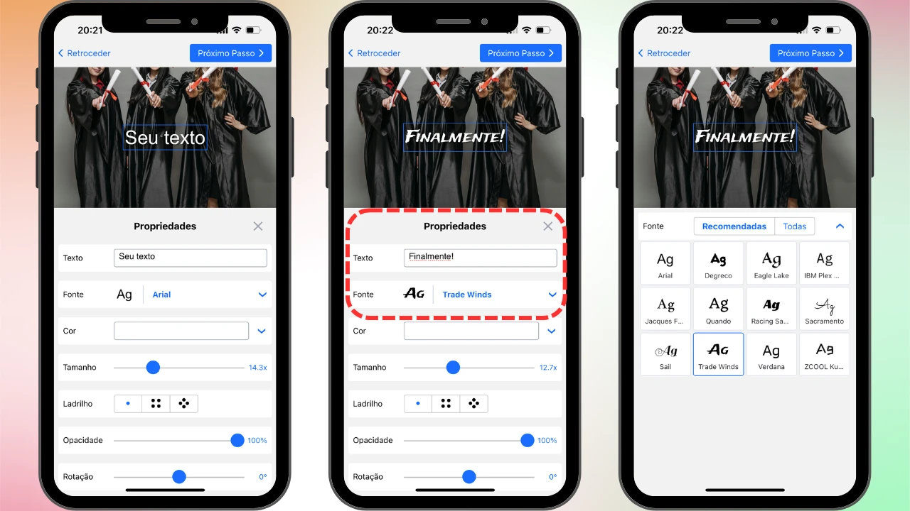 como colocar texto na foto