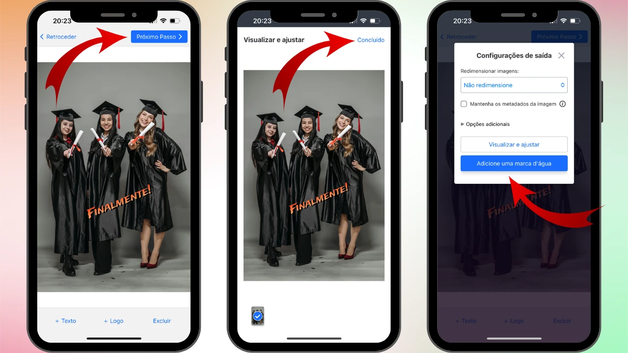 como adicionar texto a uma imagem no iphone