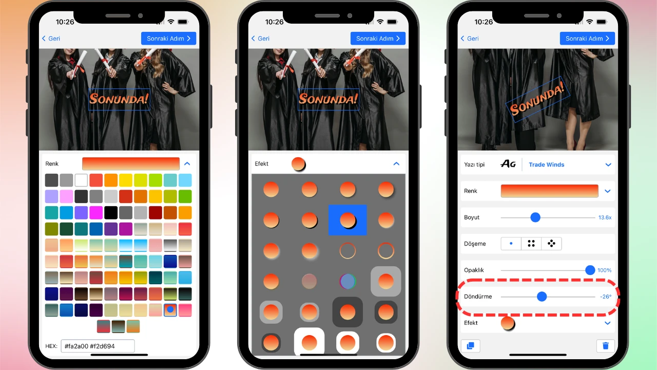 iphone fotoğrafa metin ekle