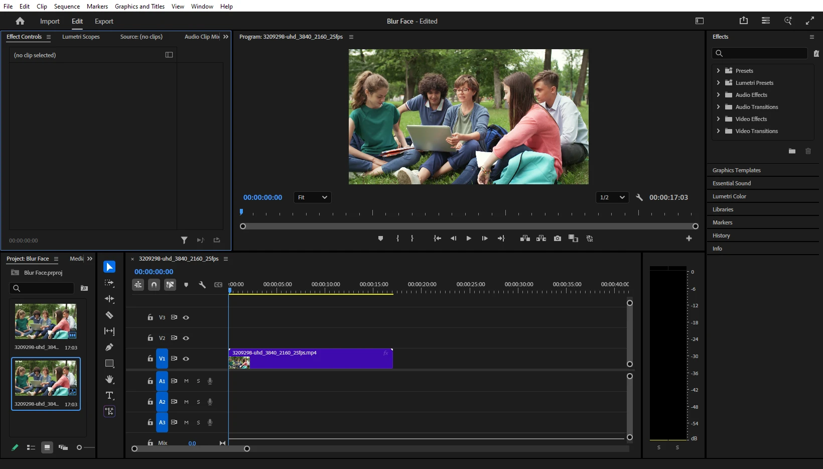Blur a Face in a Video using Adobe Premiere Pro