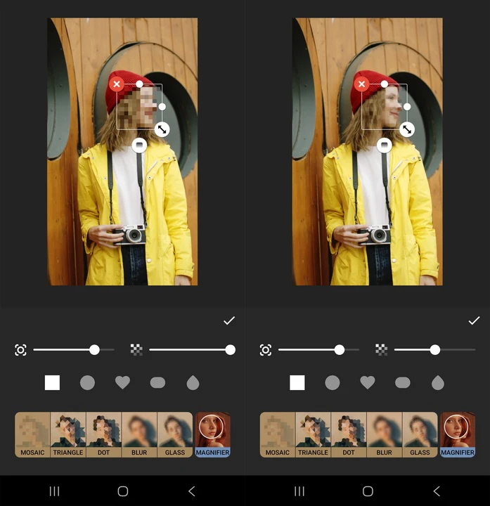 Blur a Face in a Video using InShot
