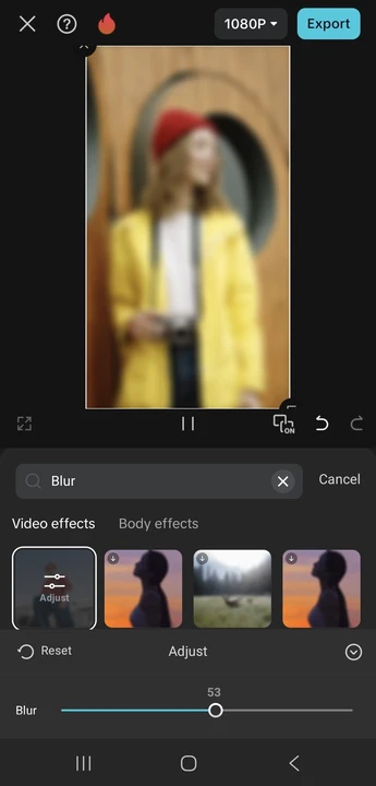 Blur Face in Video using CapCut