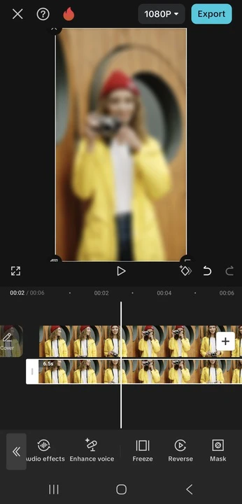 Blur Face in Video using CapCut