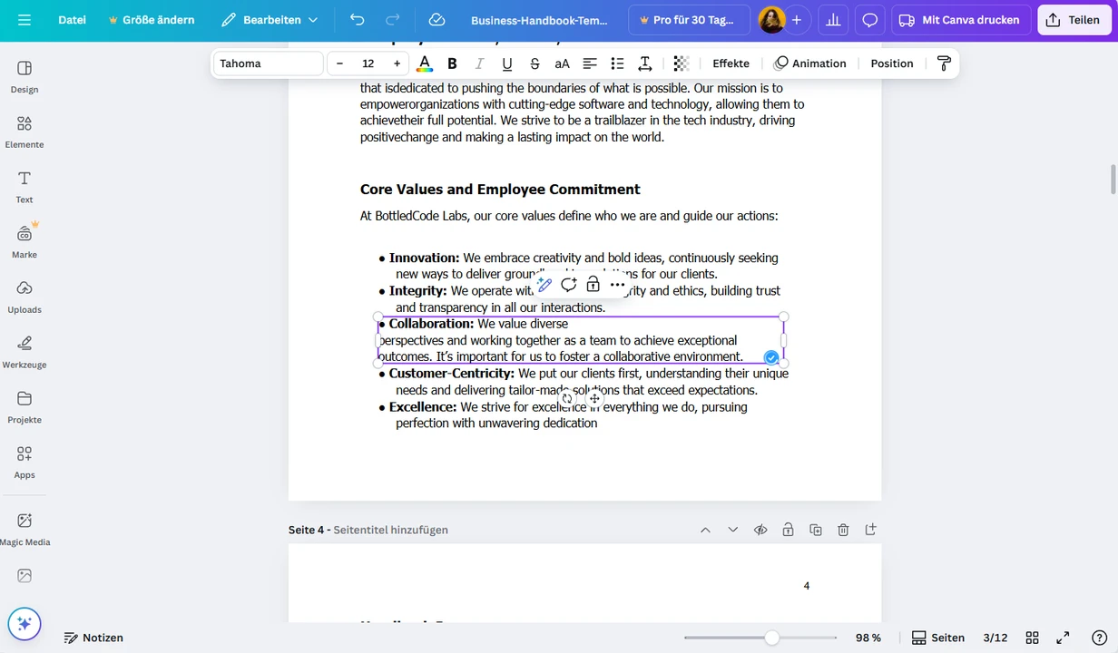 Mit Canva PDFs bearbeiten