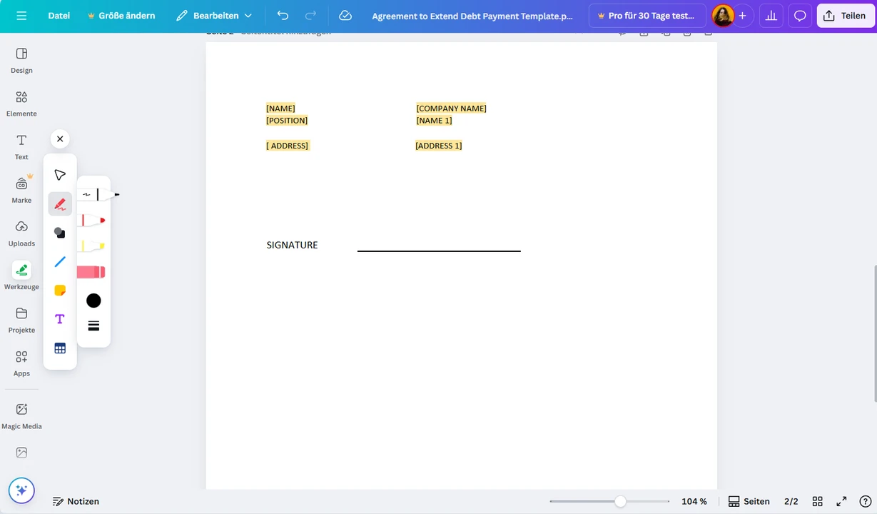 canva bearbeiten pdf