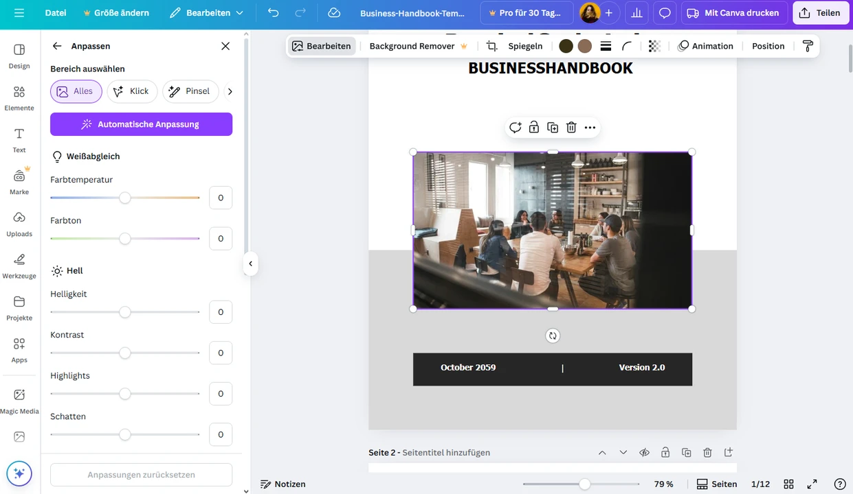 PDF mit Canva bearbeiten