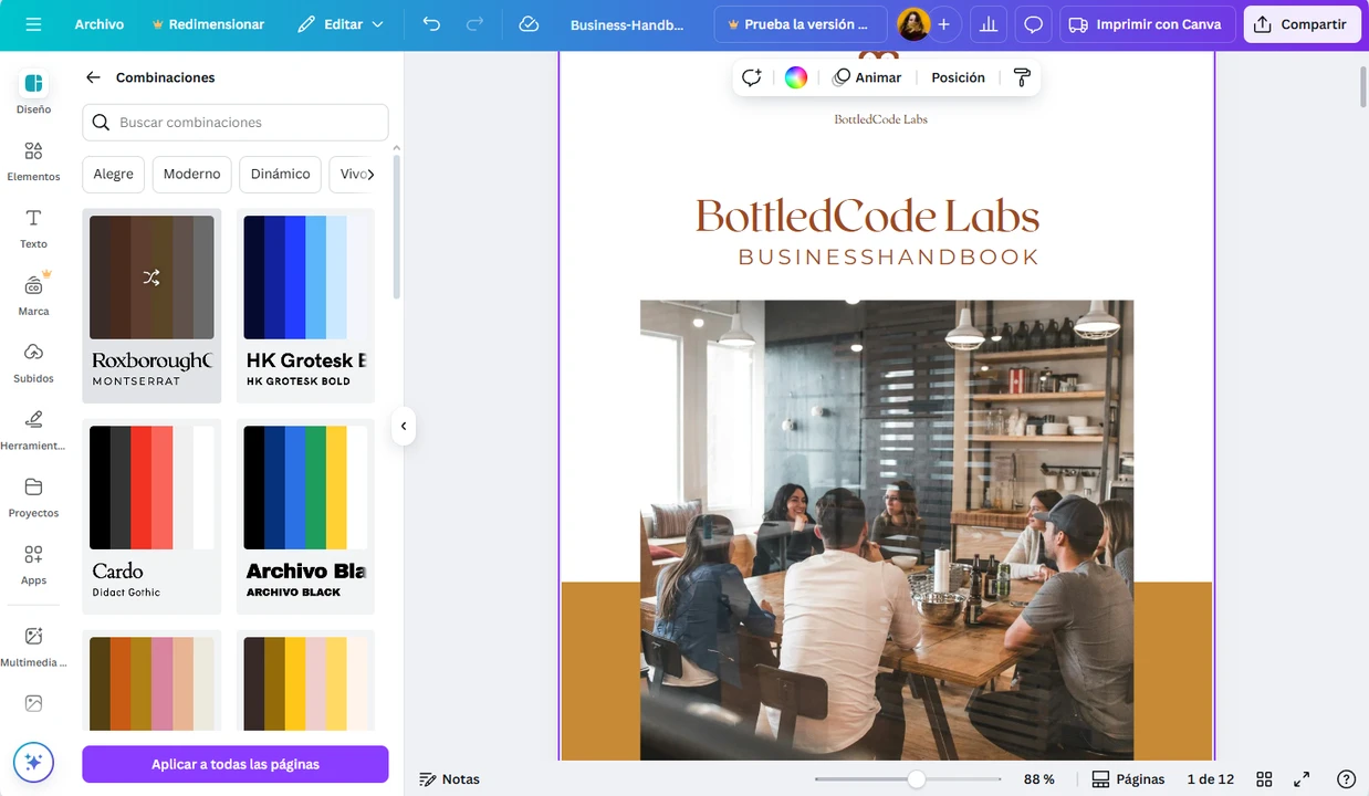 Editor de PDF en línea de Canva