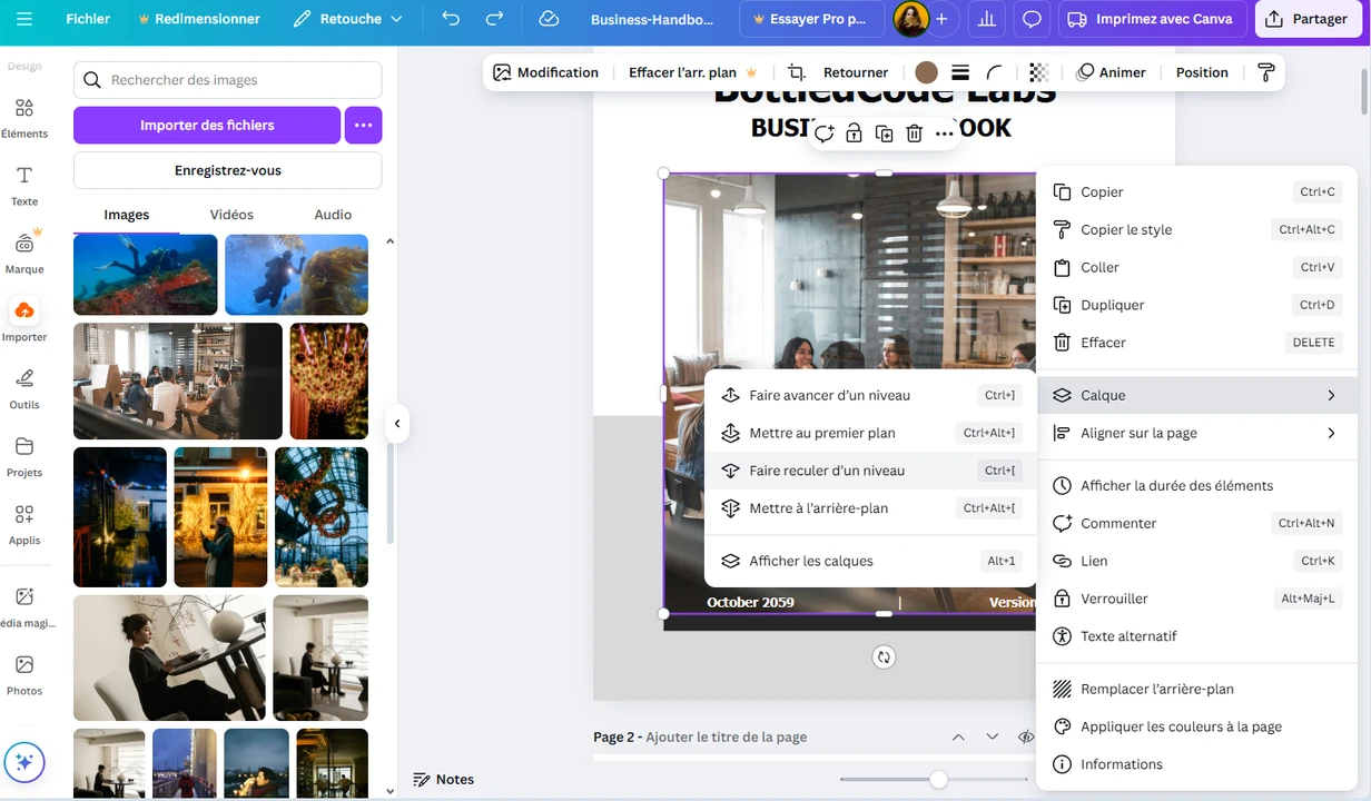 canva modifier pdf