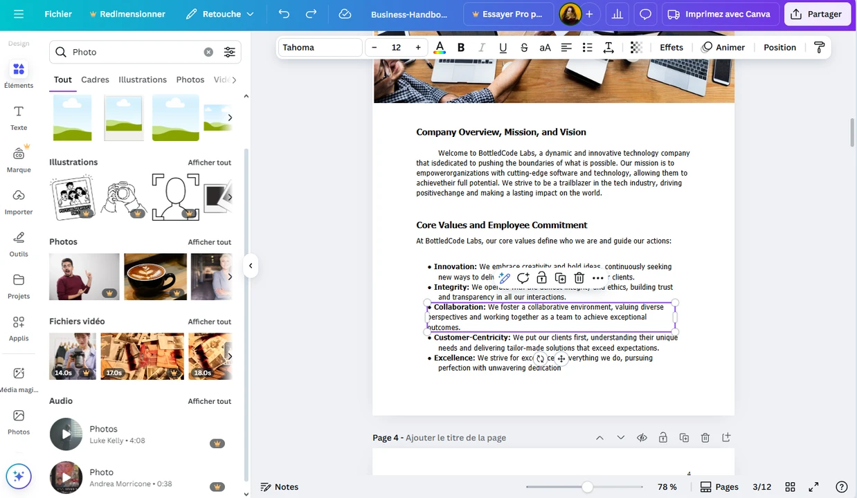 canva modifier pdf