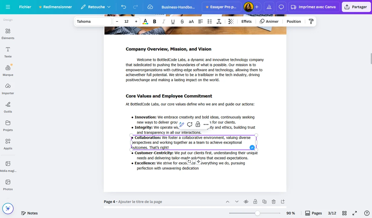 canva modifier pdf