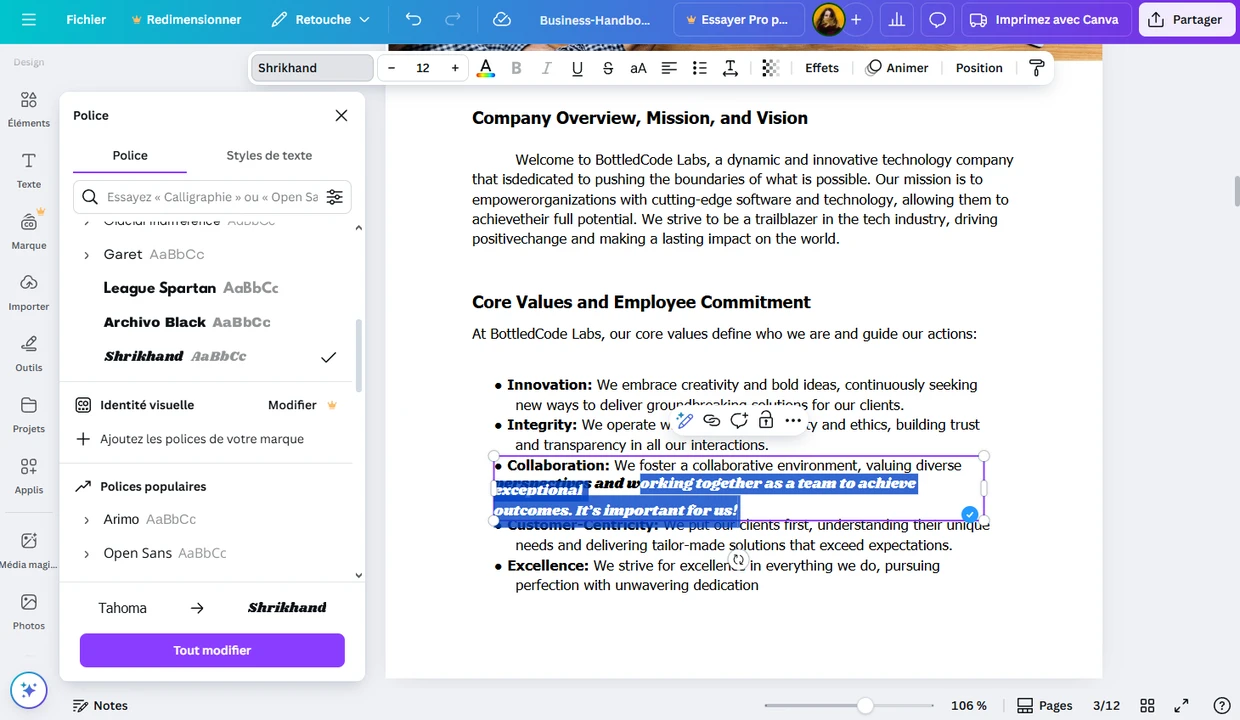 canva modifier pdf