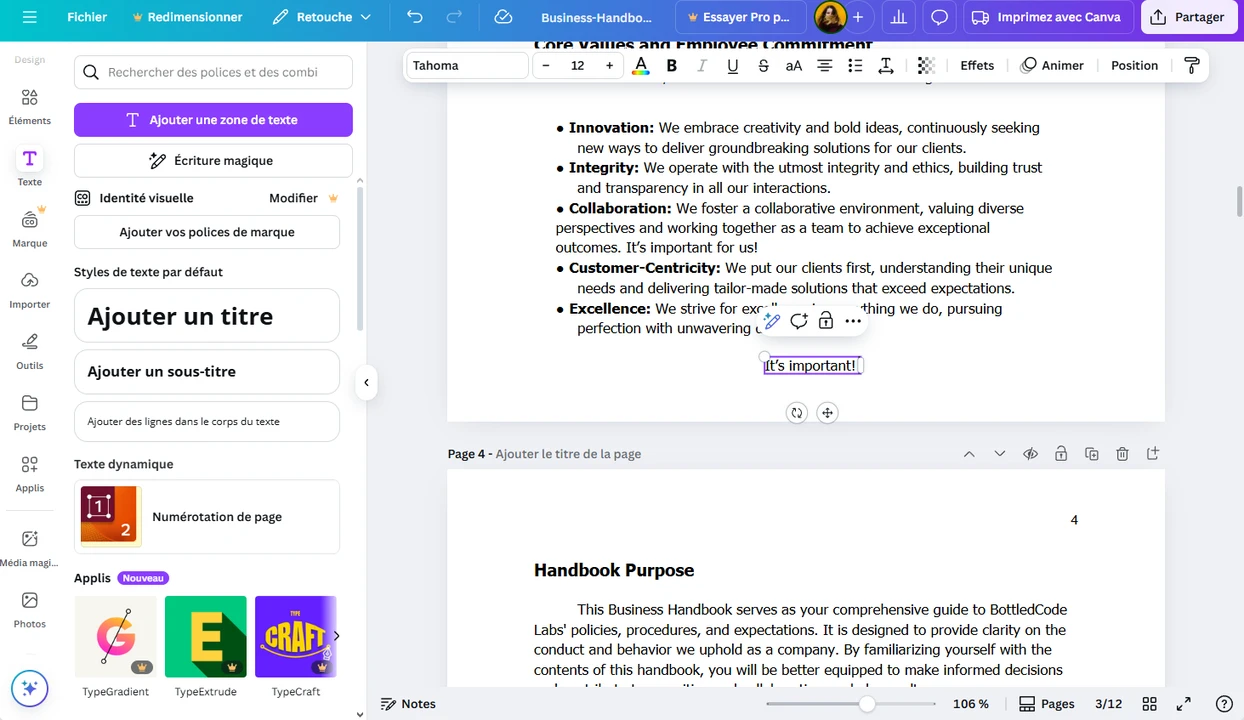 canva modifier pdf
