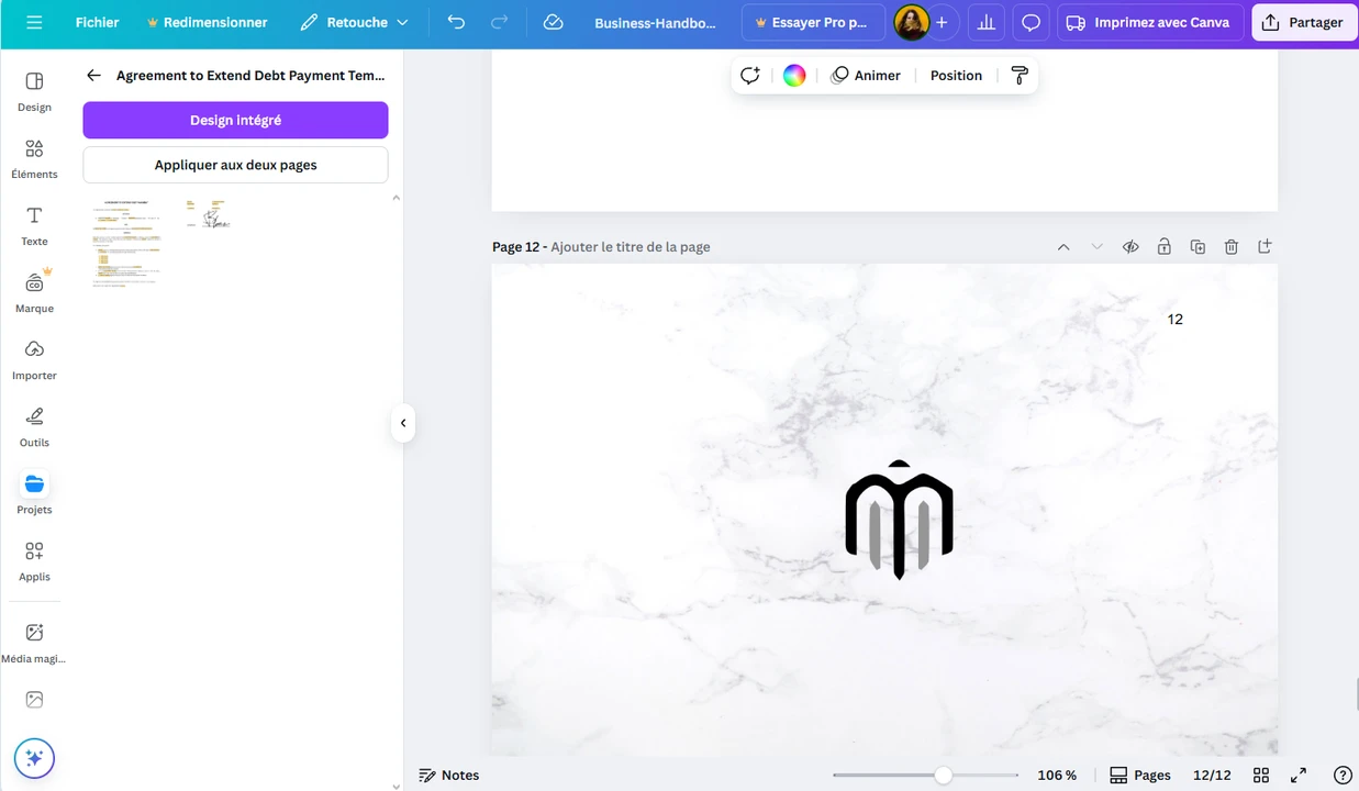 Ajouter une page depuis un autre PDF dans Canva