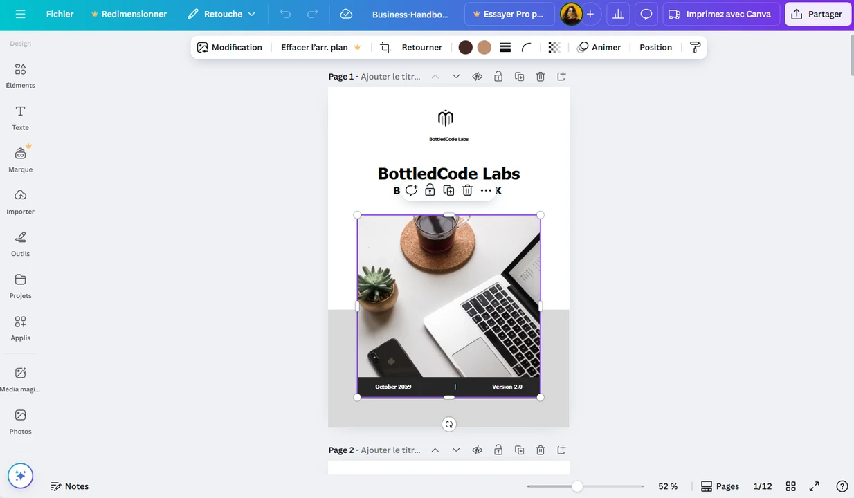 modifier pdf canva