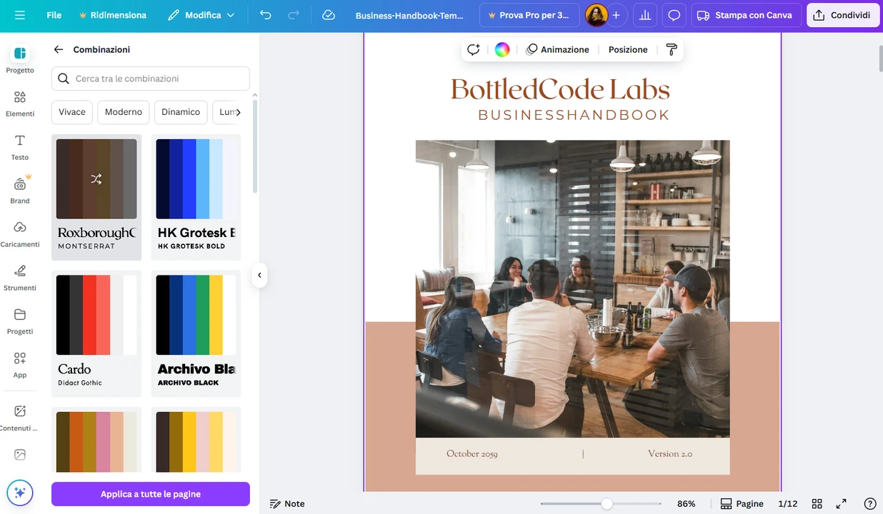 Modifica PDF online con Canva