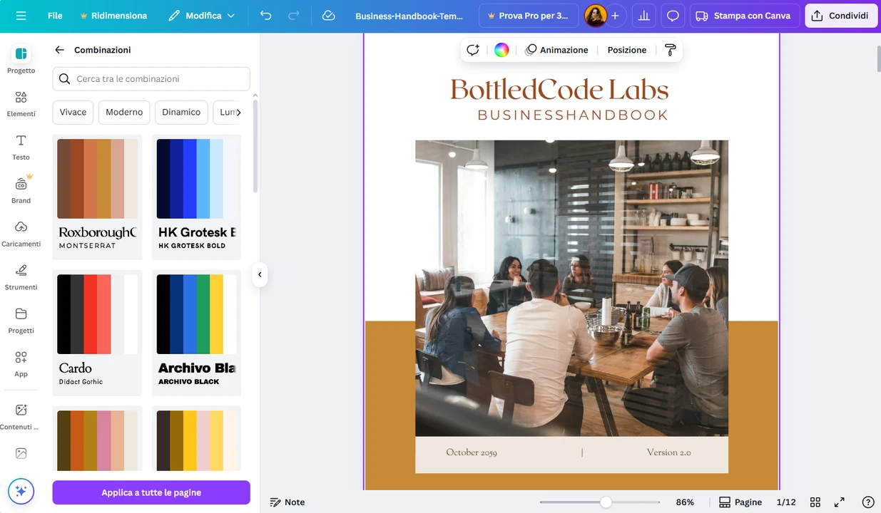 Modifica PDF online con Canva