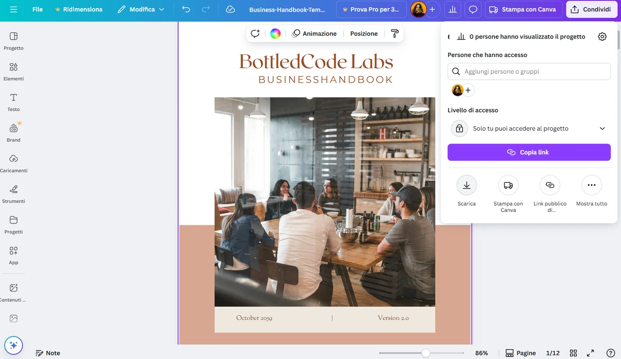 Modifica PDF online con Canva