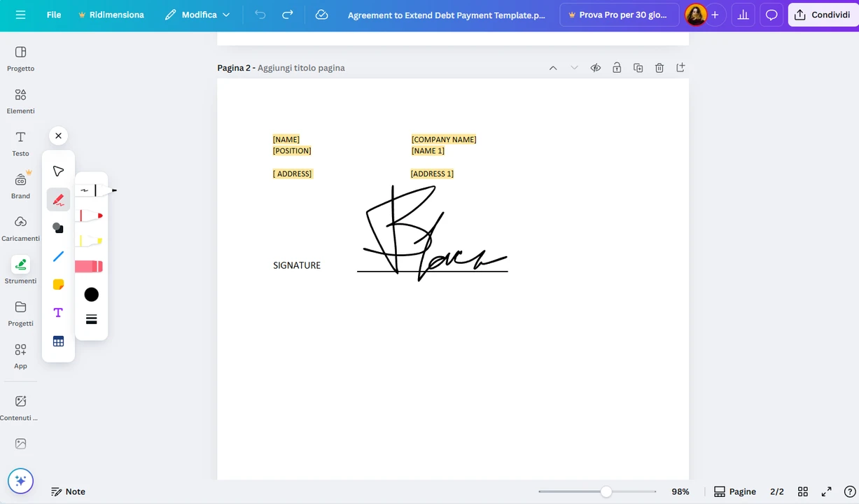 modifica pdf canva