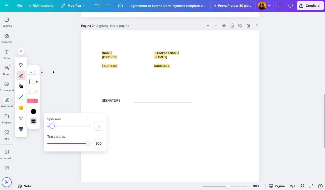 modifica pdf canva