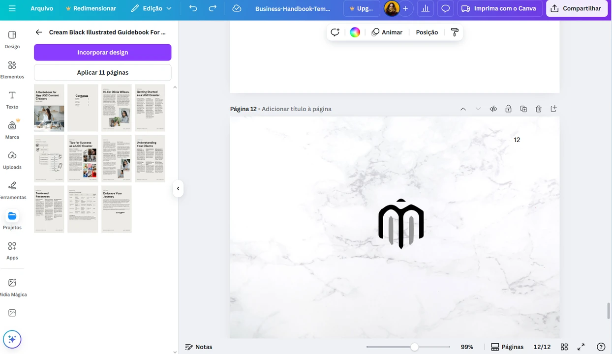 Adicionar uma página de outro PDF no Canva