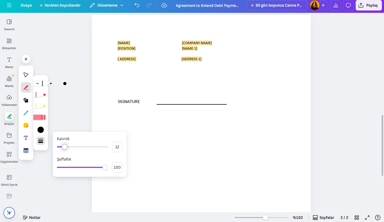 canva pdf düzenleme