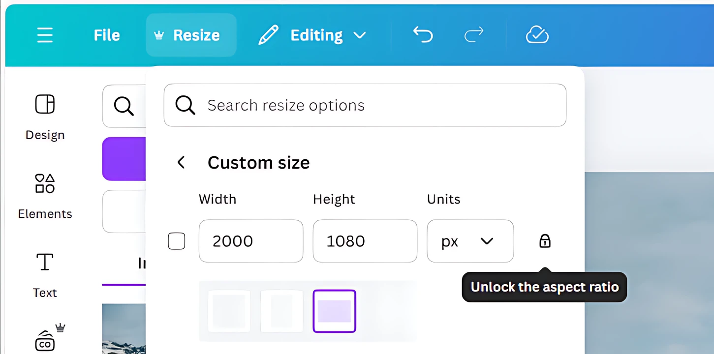 how to resize an image on canva