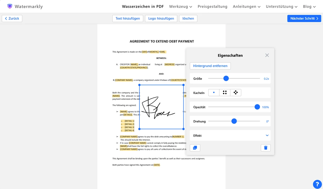 pdf wasserzeichen einfügen