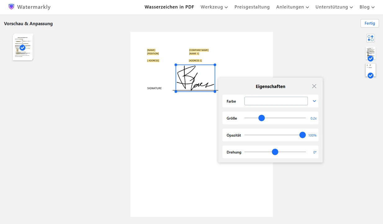 wasserzeichen in pdf einfügen