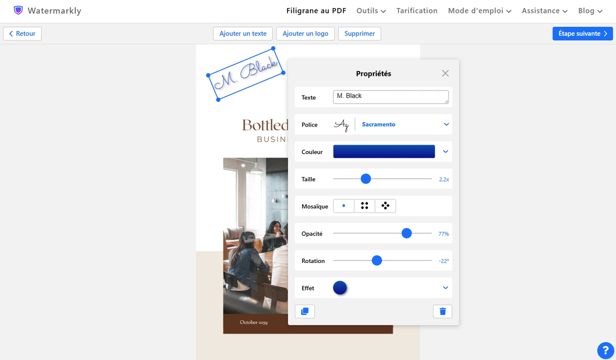 ajouter un filigrane sur pdf