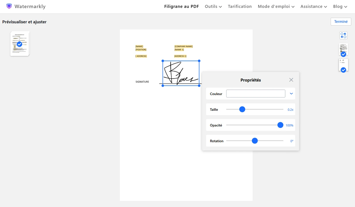 mettre un filigrane sur pdf