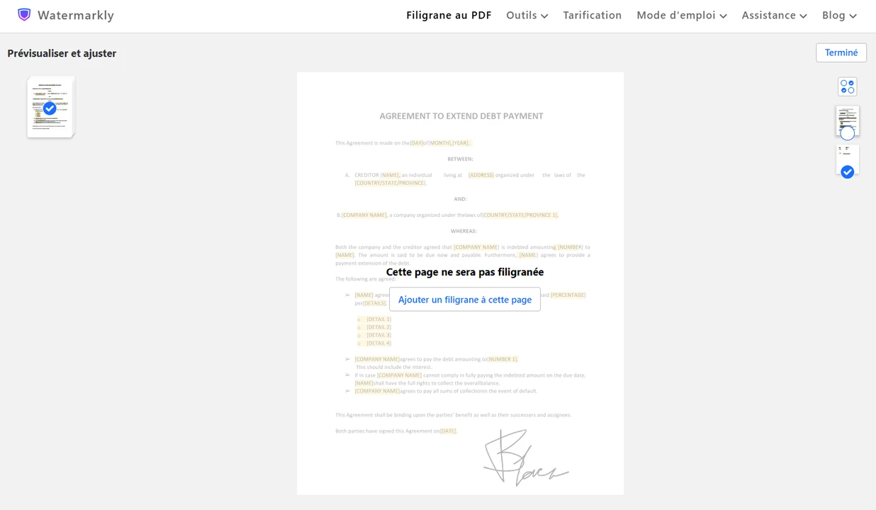 mettre un filigrane sur pdf