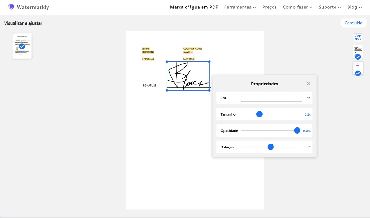 marca d'água em pdf