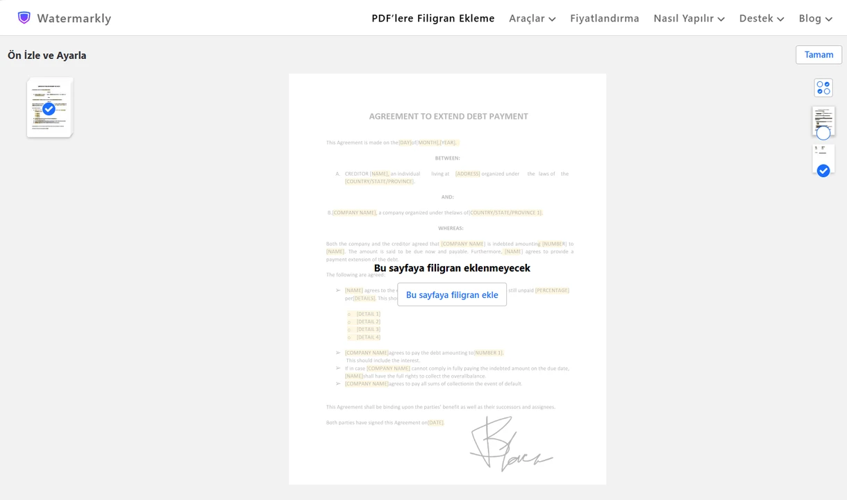 pdf filigran ekleme