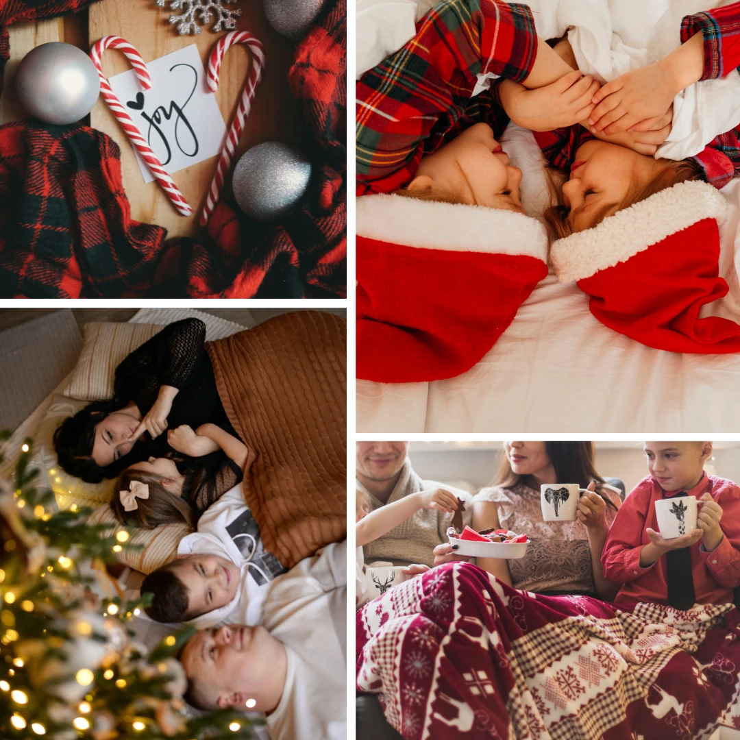 Christmas Photoshoot Ideas - Cozy Blanket Snuggle