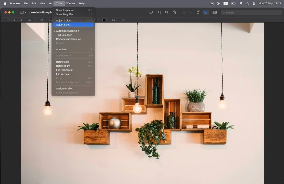 how to compress an image on mac by resizing