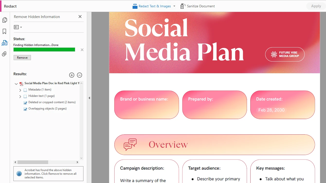 How to crop a PDF in Adobe Acrobat permanently