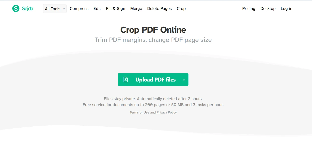 How to Crop a PDF on Windows using Sejda