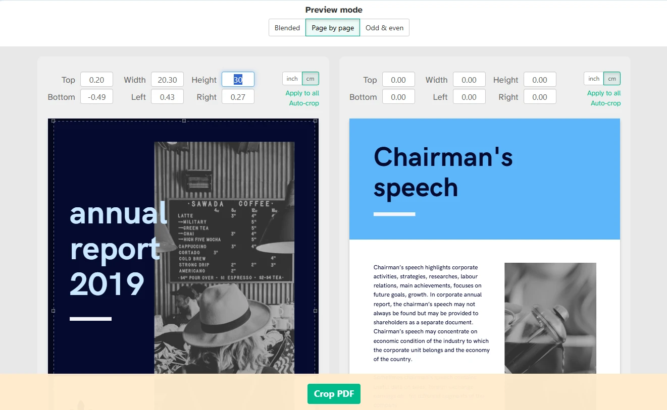 How to Crop a PDF on Windows using Sejda