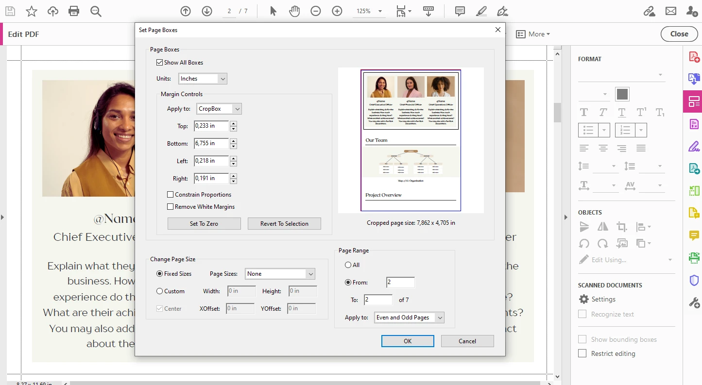 How to crop a single PDF in Adobe Acrobat